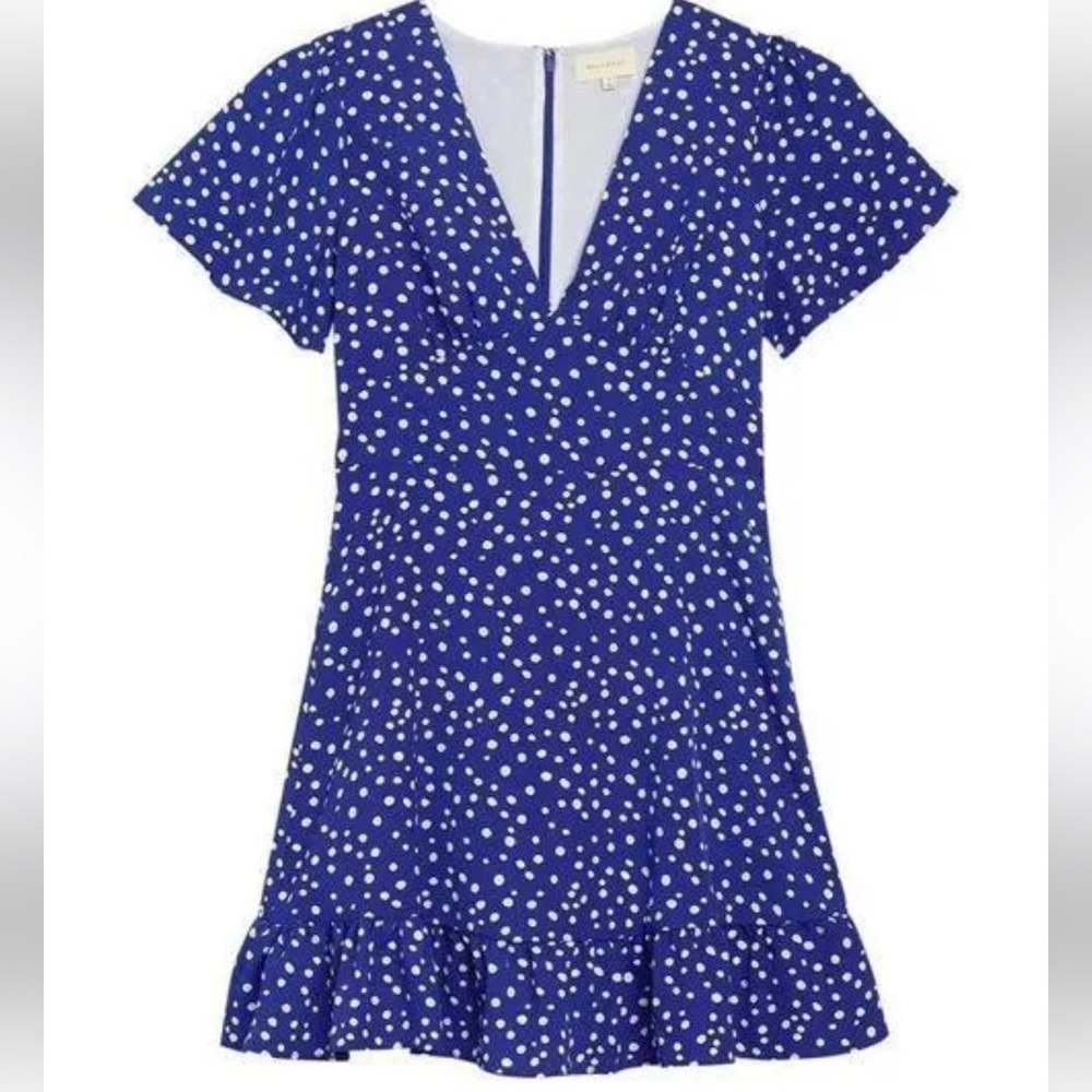 MelloDay Blue Polkadot Mini Dress